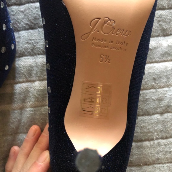 New J crew Elsie made in Italy velvet sparkling heels sz 6.5 - Picture 7 of 8